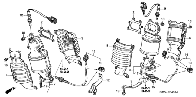 2004 Acura MDX  Cover B, Rear Primary Converter Diagram for 18123RCAA00