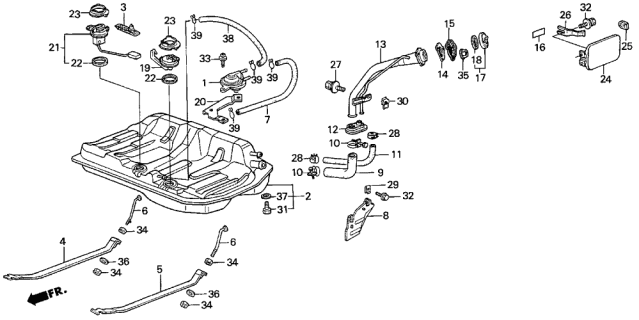 1987 Acura Integra  Gasket, Base Diagram for 37801689000