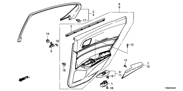 2013 Acura ILX Base, Passenger Side Switch Panel (Premium Black) Diagram for 83742TX6A01ZA