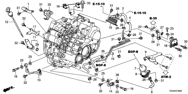 2014 Acura MDX  Pipe A (ATF) Diagram for 25910R8B000