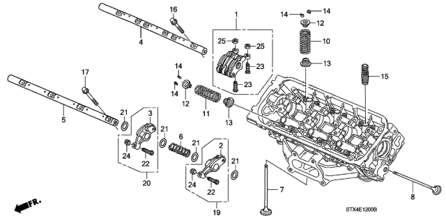 2007 Acura MDX Screw, Tappet Adjusting Diagram for 14744PT0004