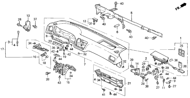 1995 Acura Legend Bracket, Driver Instrument (Upper) Diagram for 77257SP0A03