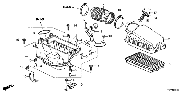 2021 Acura TLX STAY, AIR CLEANER Diagram for 172616S8A00