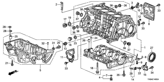 2014 Acura ILX  Orifice Assembly, Block (Lower) Diagram for 11135RZP000