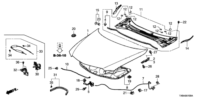 2019 Acura ILX  Holder, Rod Diagram for 90672SNB901