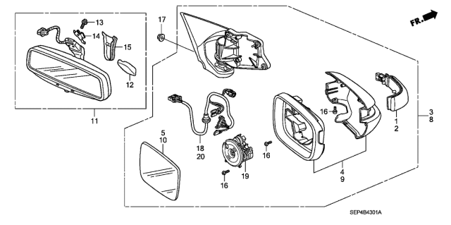 2007 Acura TL  Cover, Bracket (Black) Diagram for 76408SZ3J05ZF
