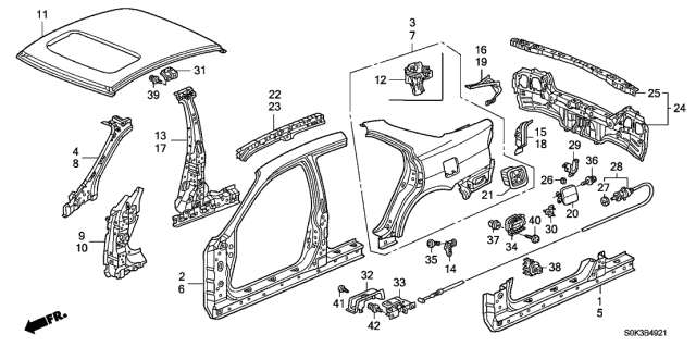 2003 Acura TL Cushion, Fuel Filler Lid Diagram for 70495692000