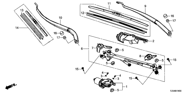 2017 Acura MDX  Bolt, Torx (6X13) Diagram for 76508TZ5A01