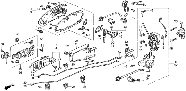 1998 Acura CL  Bolt, Lock Striker Diagram for 90120SV4000