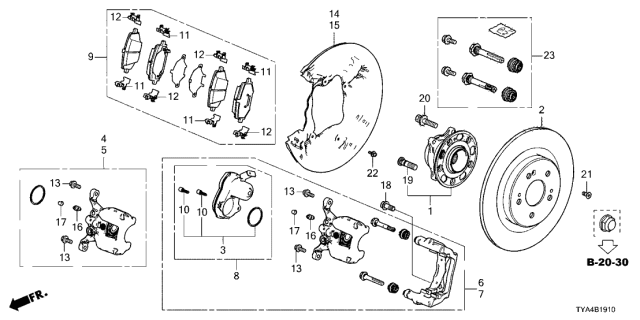 2022 Acura MDX  ABUTMENT, CLIP Diagram for 43245TYAA01