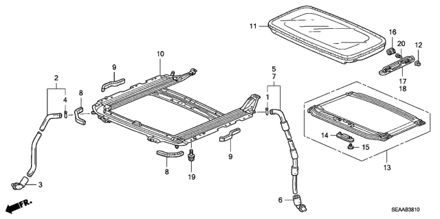 2008 Acura TSX  Cover, Passenger Side Link Diagram for 70630SEAJ11