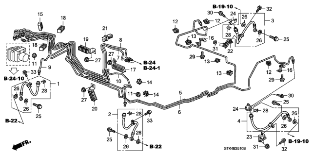 2012 Acura RDX  Clip, Brake Pipe Diagram for 46391S5AZ01