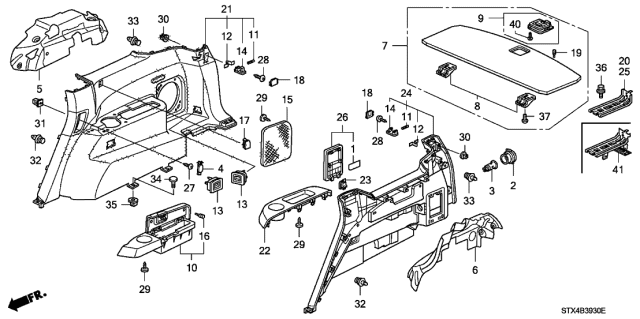 2009 Acura MDX  Hook Assembly, Tie Down (Graphite Black) Diagram for 84614SJDE01ZA