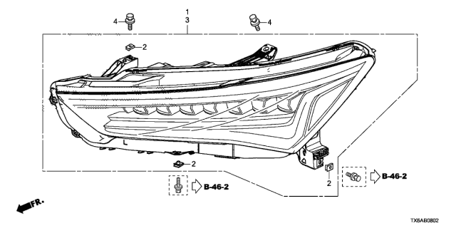 2021 Acura ILX Right Headlight Assembly Diagram for 33100T3RA81