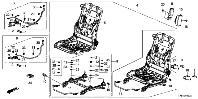 2025 Acura ADX Sensor, Seat Weight Diagram for 81166TX6A01