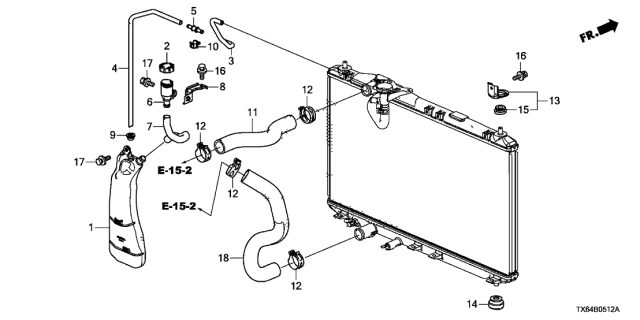 2017 Acura ILX  Hose, Water (Upper) Diagram for 19501R4HA00