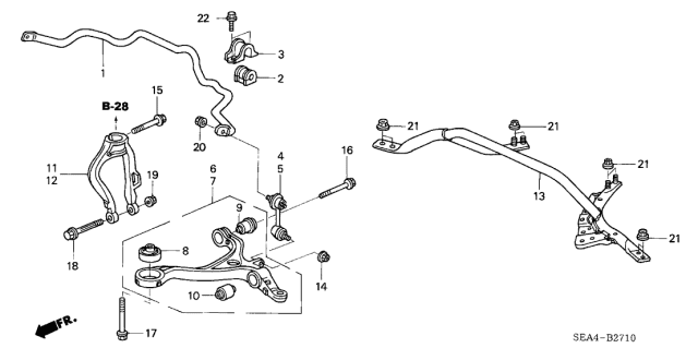 2006 Acura TSX Bush, Front Arm (Lower) Diagram for 51393SDAA02