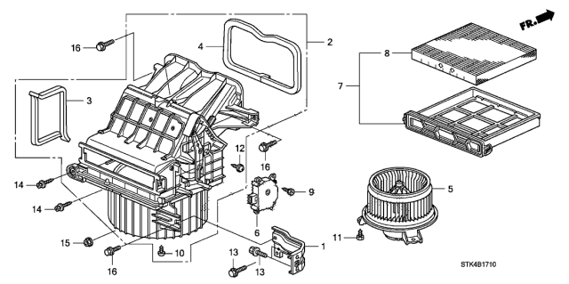 2009 Acura RDX Seal, Blower (Outer) Diagram for 79306SNAA01