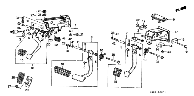 1989 Acura Legend  Pin, Clutch Pedal Diagram for 46912SD4000