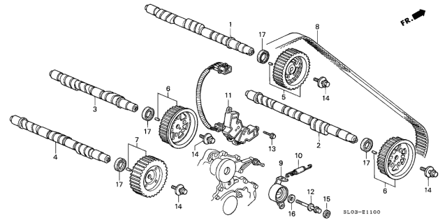 1991 Acura NSX Pulley, Timing Belt Driven (Rear Exhaust ) Diagram for 14290PR7A01