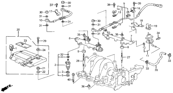1986 Acura Legend  Collar, Manifold Cover Mounting Diagram for 17163PH7300