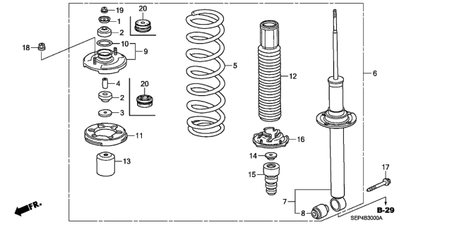 2006 Acura TL Cover, Rear Mount Dust (Lower) Diagram for 52748S0A004