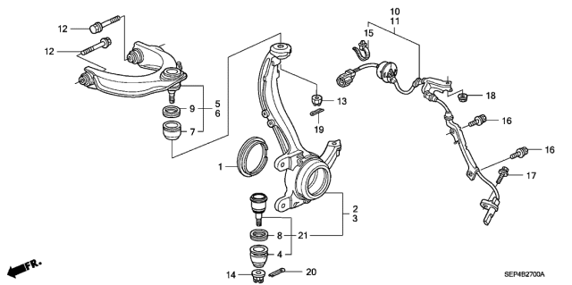 2004 Acura TL  Nut, Castle (12MM) Diagram for 90363SEPA00