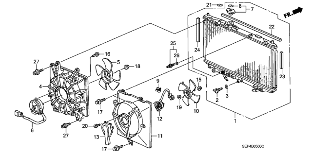 2007 Acura TL  Screw-Washer (4X11) Diagram for 90051P5A004