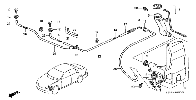 1999 Acura RL  Tube Diagram for 76839SZ3A11