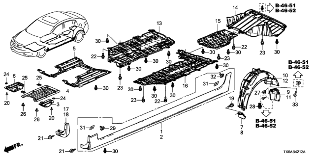 2018 Acura ILX  Strake, Left Rear Diagram for 74485TR0A00