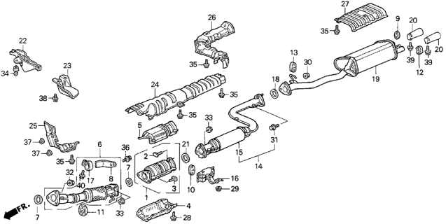 1994 Acura Vigor  Bolt, Converter Diagram for 18176PT0003