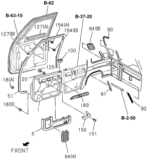 1996 Acura SLX Seal, Passenger Side Door (Inner) Diagram for 8978007546