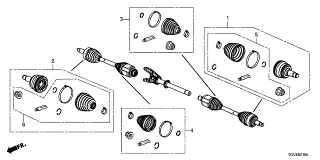 2021 Acura TLX BOOT SET, OUTBOARD Diagram for 44018TMJ305