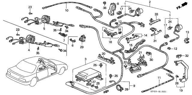 1993 Acura Legend  Clip, Mat (5Mm) (Black) Diagram for 90667SA7003ZB