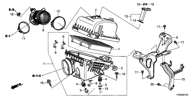 2013 Acura ILX Clip, Hose (D19) Diagram for 91405R1AA01