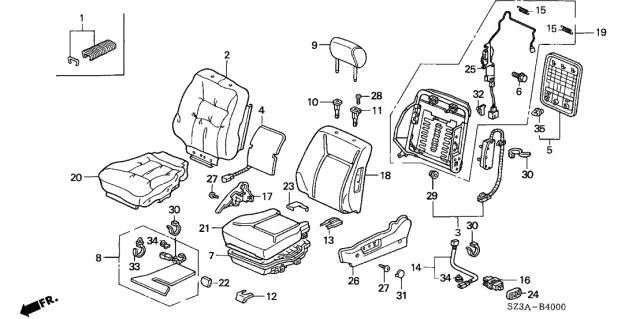 2004 Acura RL Nut-Washer (8MM) Diagram for 90321S84000