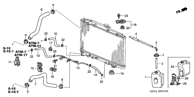 2002 Acura MDX  Hose, Water (Upper) Diagram for 19501PGKA00