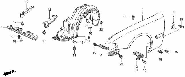 1997 Acura TL  Stay B, Passenger Side Fender Diagram for 60215SW5000ZZ