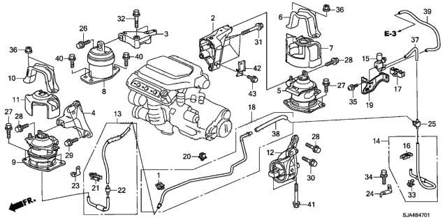 2011 Acura RL  Bracket, Electronic Control Mount Solenoid Diagram for 50931SJAA02