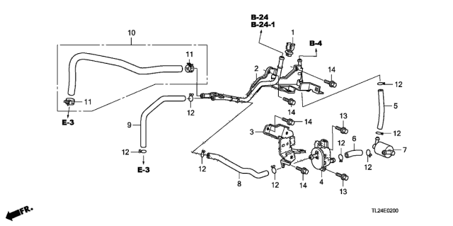 2010 Acura TSX  Tube, Purge Control Solenoid Outlet Diagram for 36167R40A00