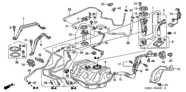 2002 Acura TL Retainer (White) (Sanoh) Diagram for 17711ST0004