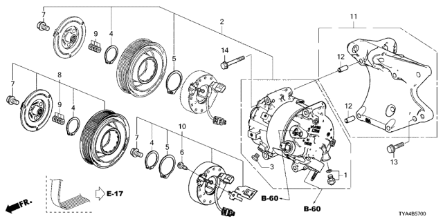 2022 Acura MDX  Compressor Complete Diagram for 3881061AA01