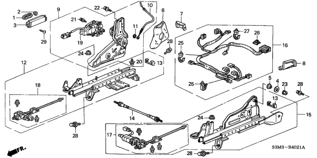2002 Acura CL Boot, Passenger Side Reclining (Graphite Black) Diagram for 81138S3MA70ZA