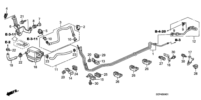 2007 Acura TL  Tube B, Purge Diagram for 36176RJAA10