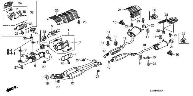 2011 Acura RL  Finisher, Passenger Side Exhaust Pipe (C00) Diagram for 18310SJA315