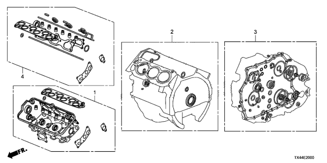 2014 Acura RDX  Gasket Kit, Front Cylinder Head Diagram for 06110R70A01