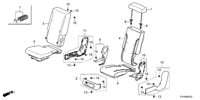 2022 Acura MDX Recliner Cov (Deep Black) Diagram for 81957TYAA21ZA