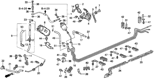 1996 Acura TL Clip, Stay Fuel Hose Diagram for 17726SZ5A30