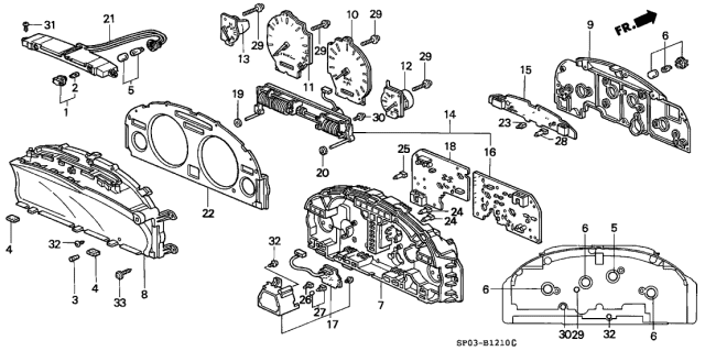 1992 Acura Legend  Bulb & Socket Assembly (14V 80Ma) (Base Black) (Northland Silver) Diagram for 78181SF1612