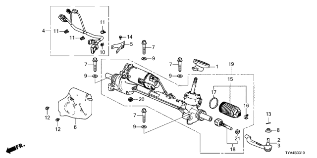 2022 Acura MDX  RACK, POWER STEERING Diagram for 53620TYAA22
